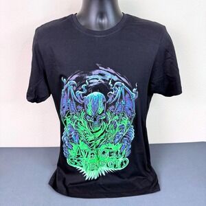 Avenged Sevenfold T Shirt Mens M Black Neon Green Skull Deathbat Graphic Tee